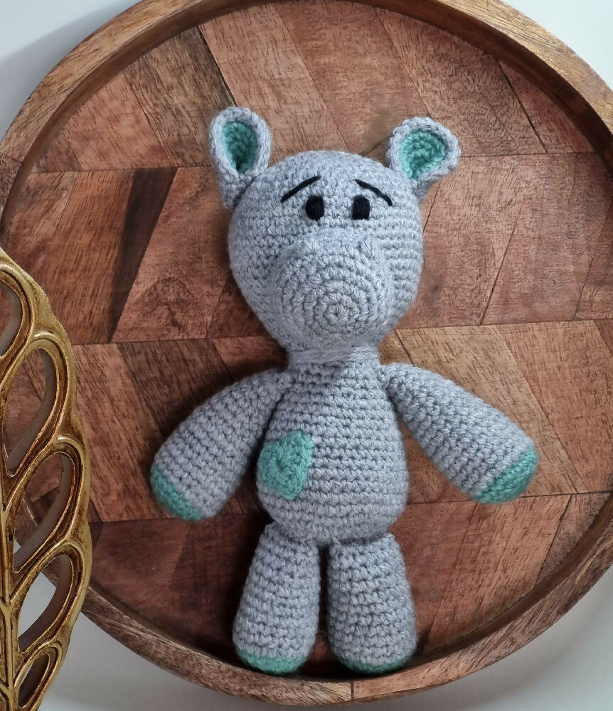 Hippo crochet toy