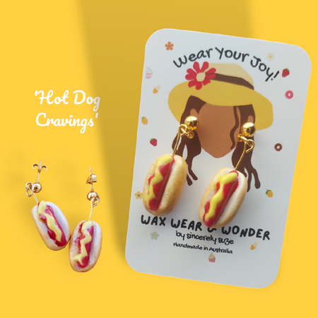 Hot Dog Cravings - Polymer Clay Earrings