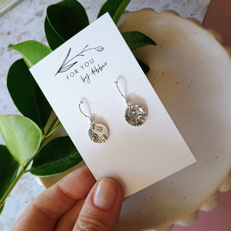 Fine silver earrings- floral