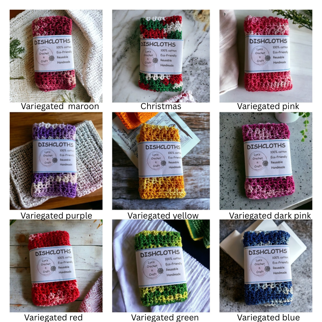 Handmade Crocheted Dishcloths – 100% Cotton | Eco-Friendly - Long Lasting