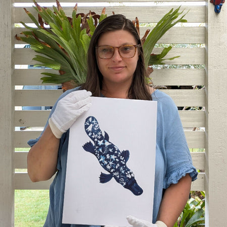 Platypus ~ Australian Animal Art ~ Limited Edition Cyanotype Print ~