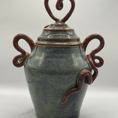 Ribbon Of Love Vessel/urn/ginger jar