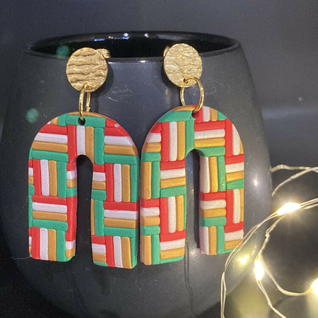 Christmas statement dangle earrings