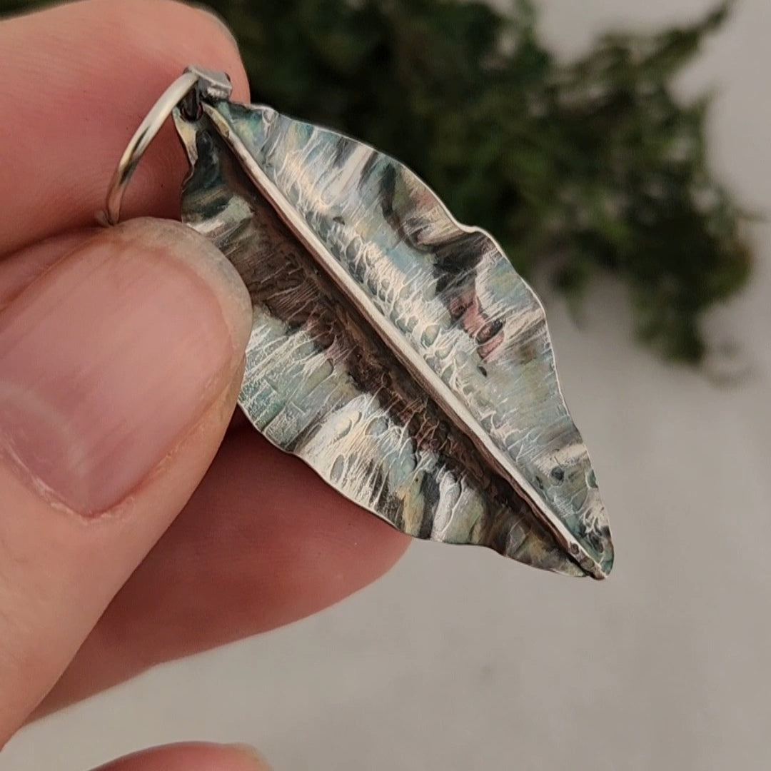 Silver leaf earrings