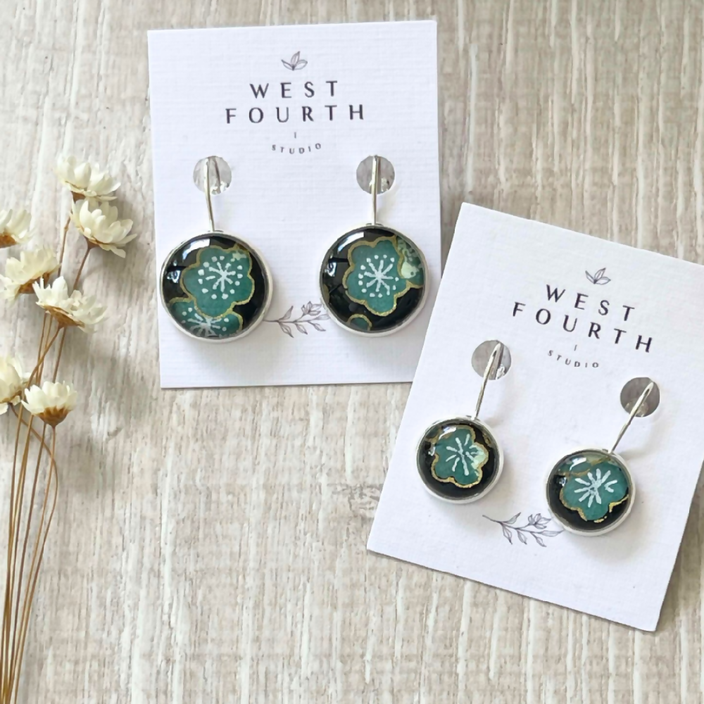 green-flower-earrings-west-4th-studio