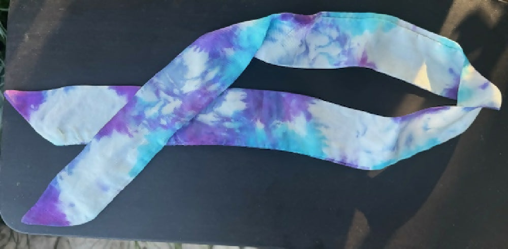 Tie dyed silk Twilly scarf