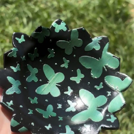 Green & Black Butterfly Trinket Dish