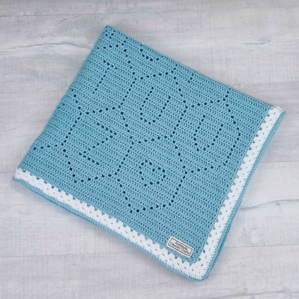 ABC Baby Blanket Teal Acrylic 1