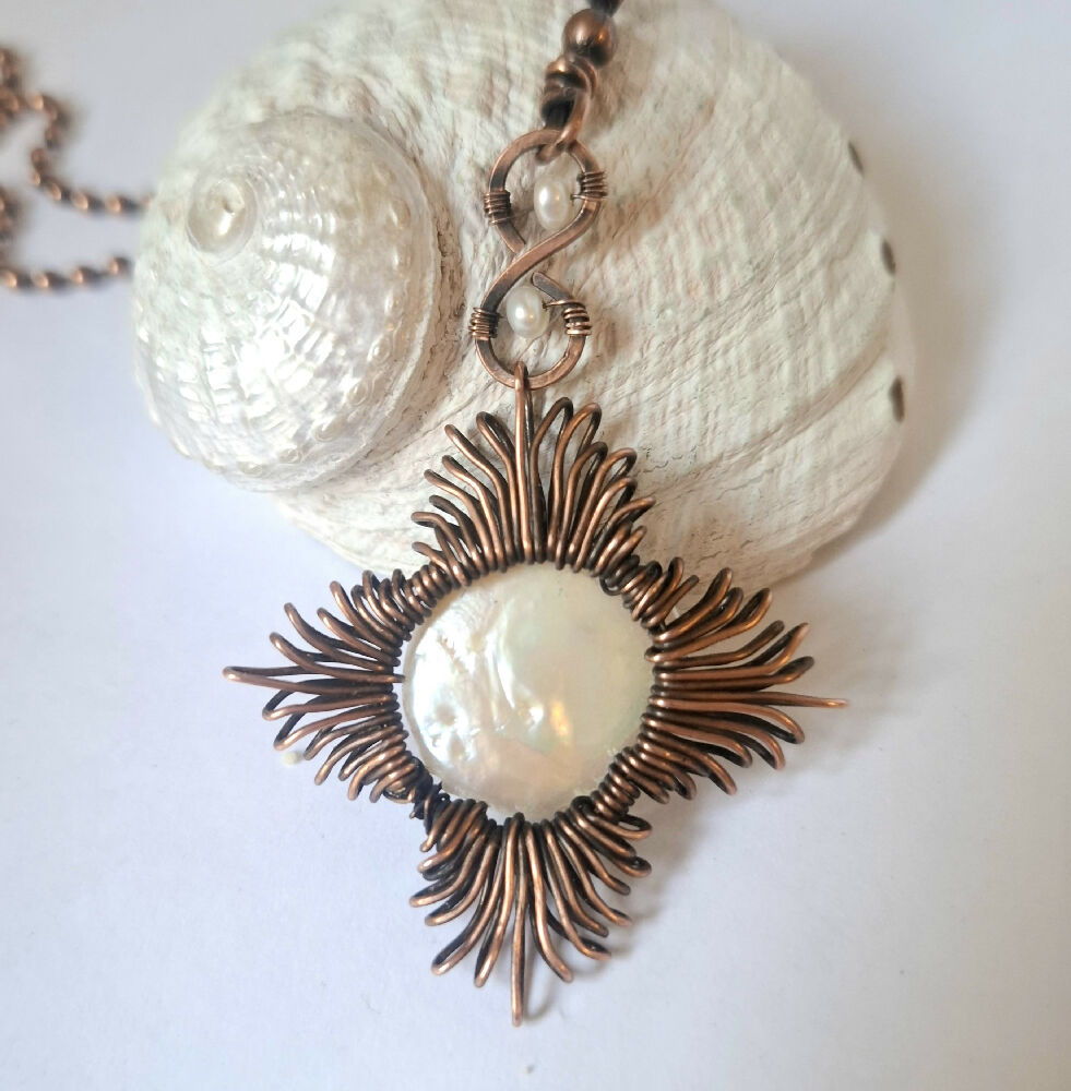 Pearl Sun pendant