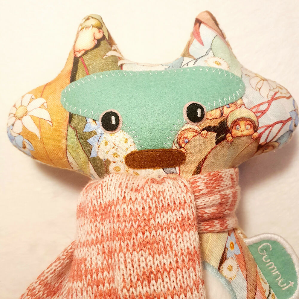 GUMNUT Handmade Wolf Fabric Soft Toy