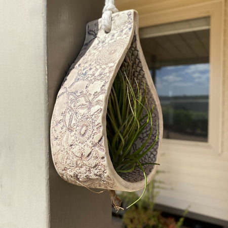 Tear Drop Air Plant Hanger/ Handmade Pottery