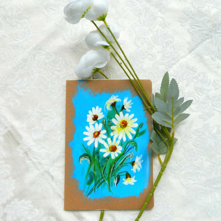 Notebook - Handpainted daisies