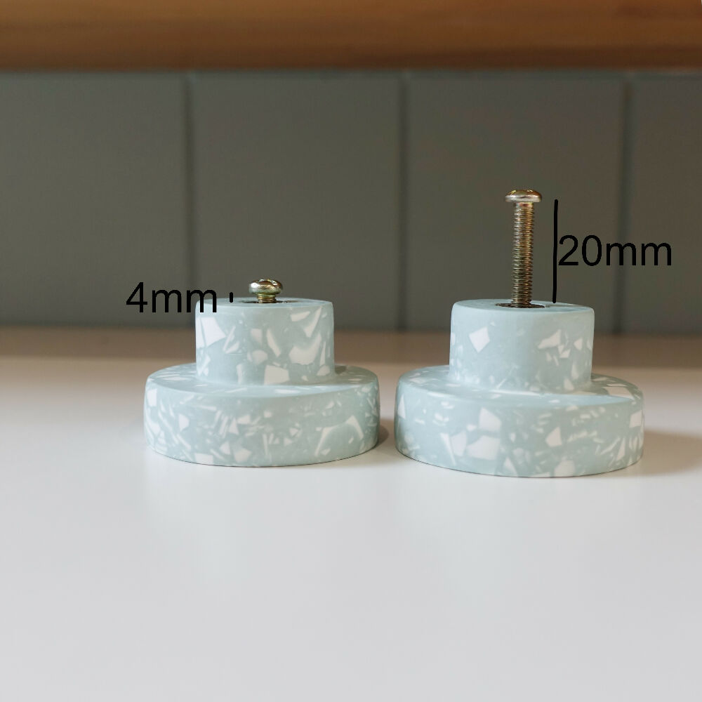 Sage green knob screw length