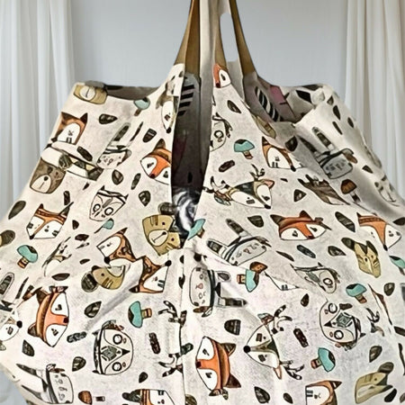 Versatile Handmade Large Tote Bag with pockets | fully lined | eco-friendly