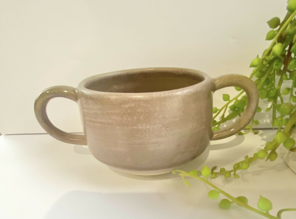 Double Handled Cup / Wheel Thrown Pottery