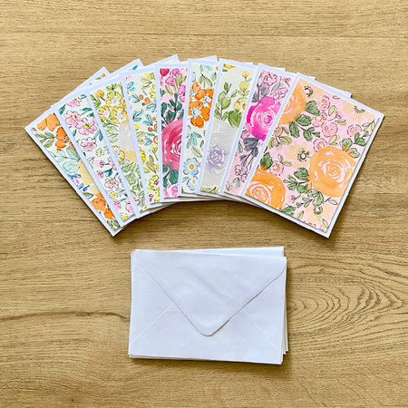 Set of 9 Original Hand Painted Notecards (d) Free Postage