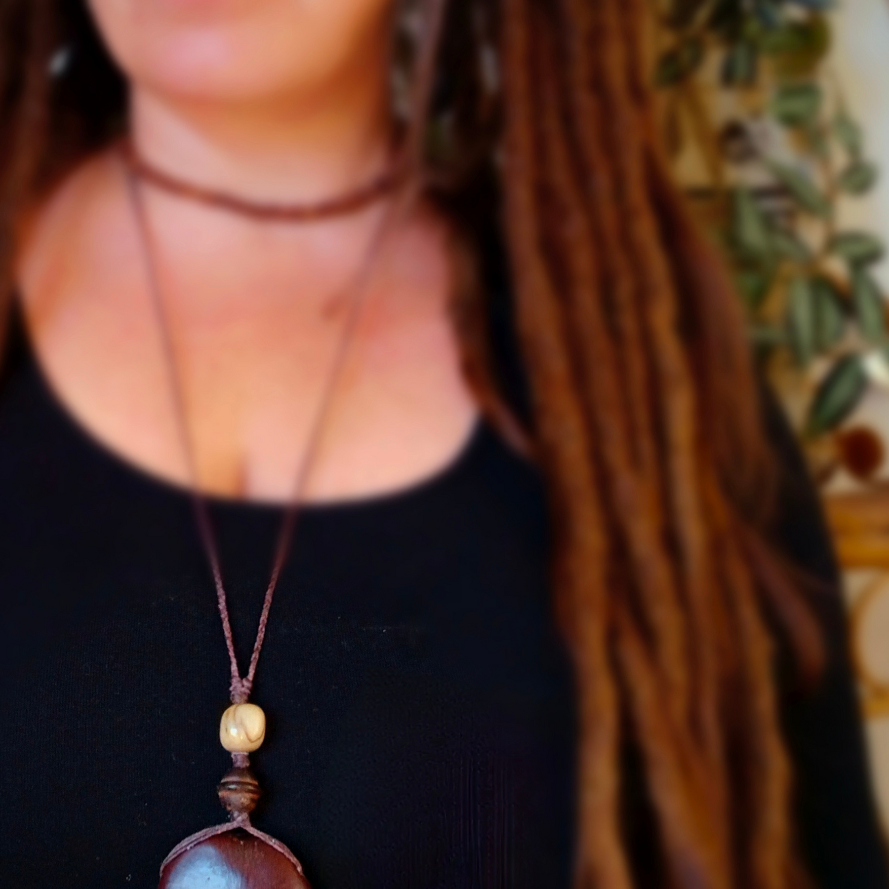 •| PETRIFIED WOOD | WOOD | SEED POD |•  natural talisman necklace