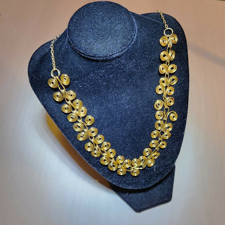 Necklace, chain, gold Egyptian coil necklace choker.