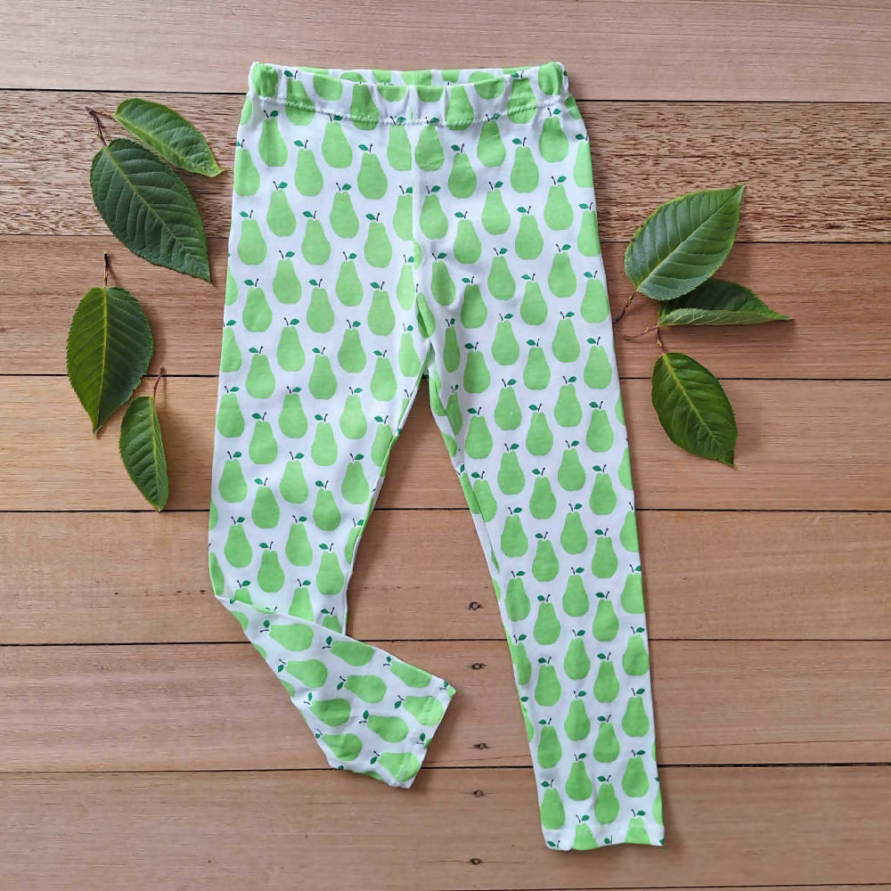 Handmade Girls Pear Print Pants | Size 1 or 4 years