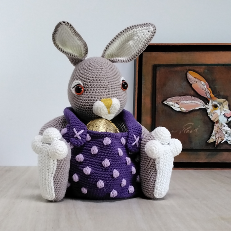 Easter Bunny Basket in purples