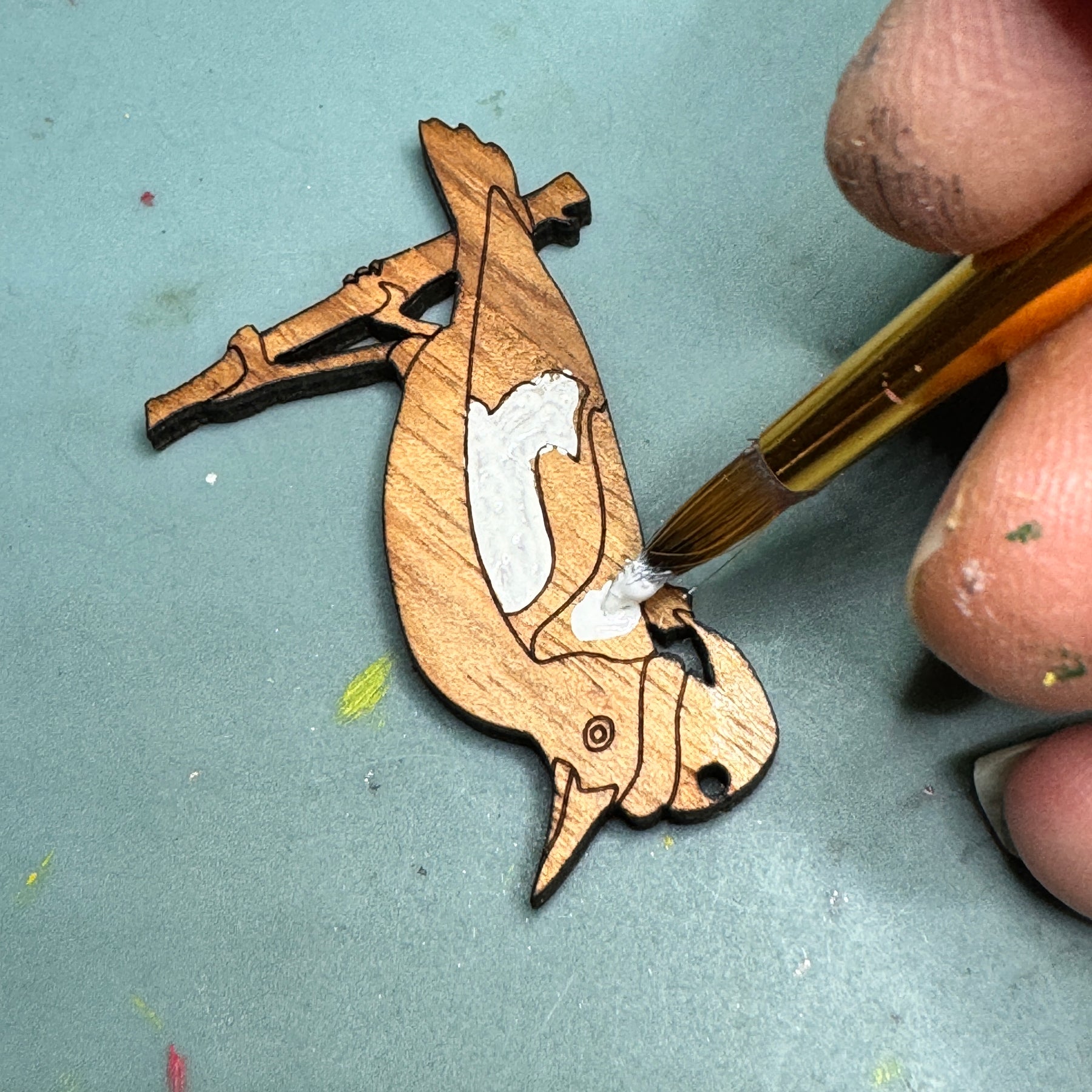 Australian Christmas Magpie Hand Painted Earrings