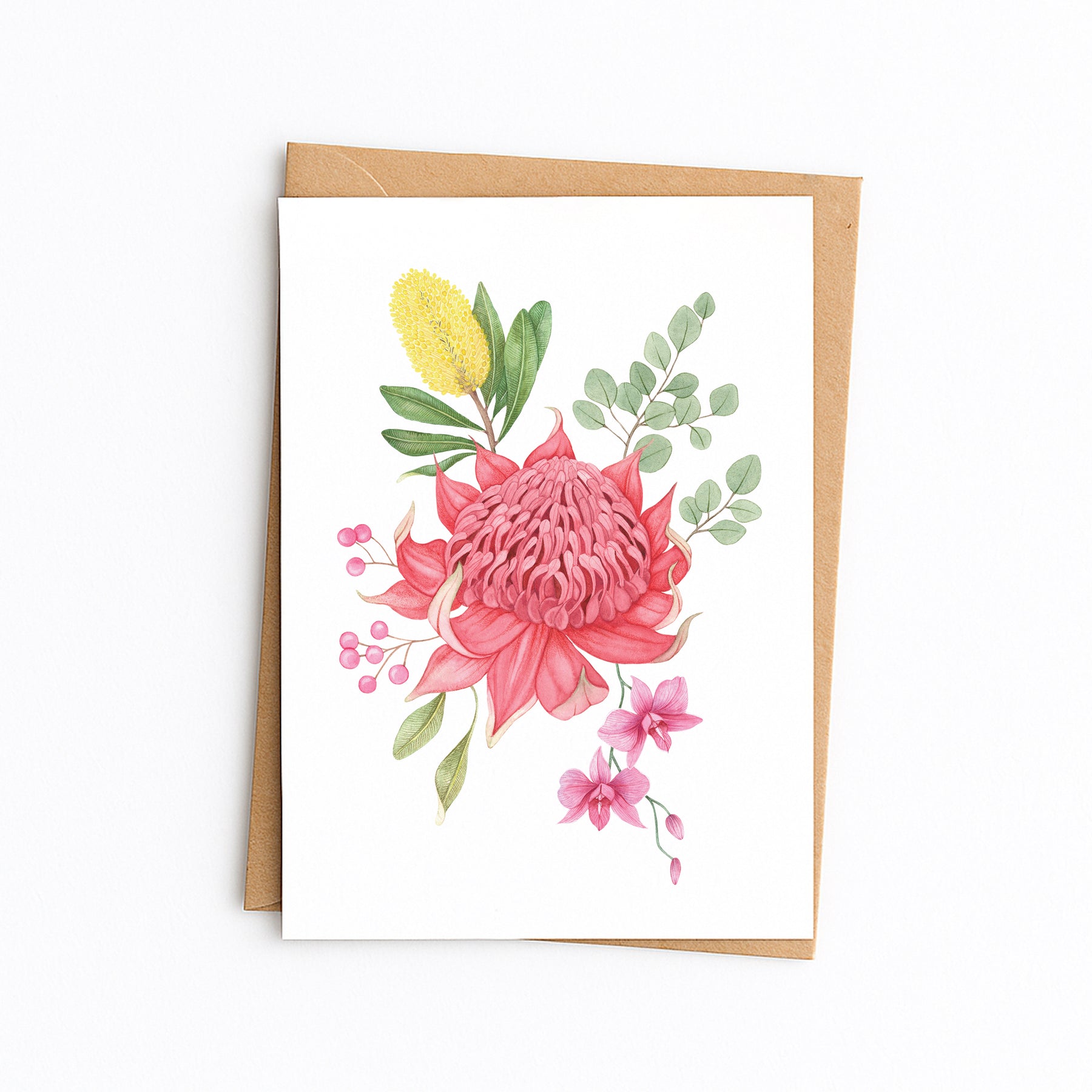 Waratah Bloom Greetings Card