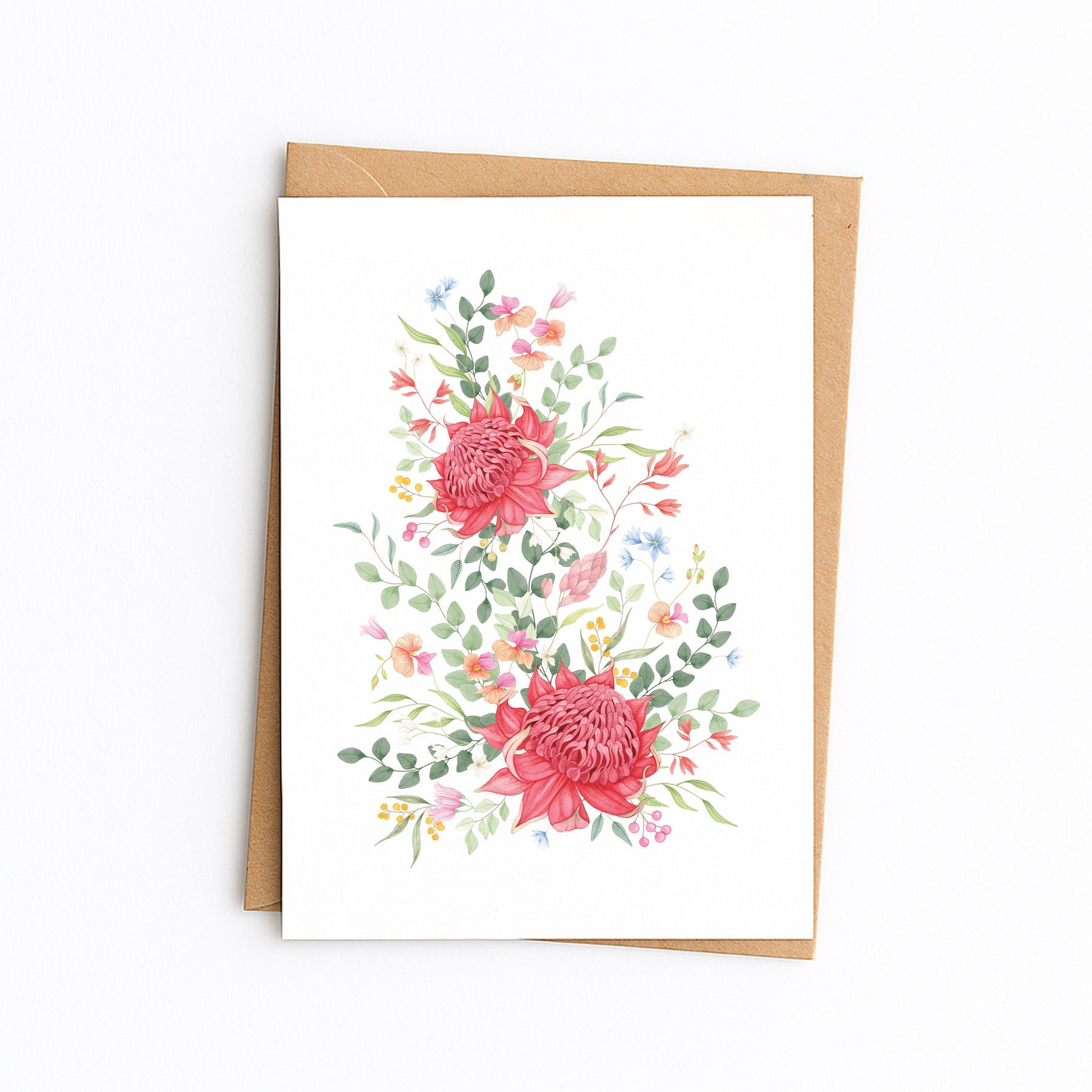 Waratah Floral Greetings Card