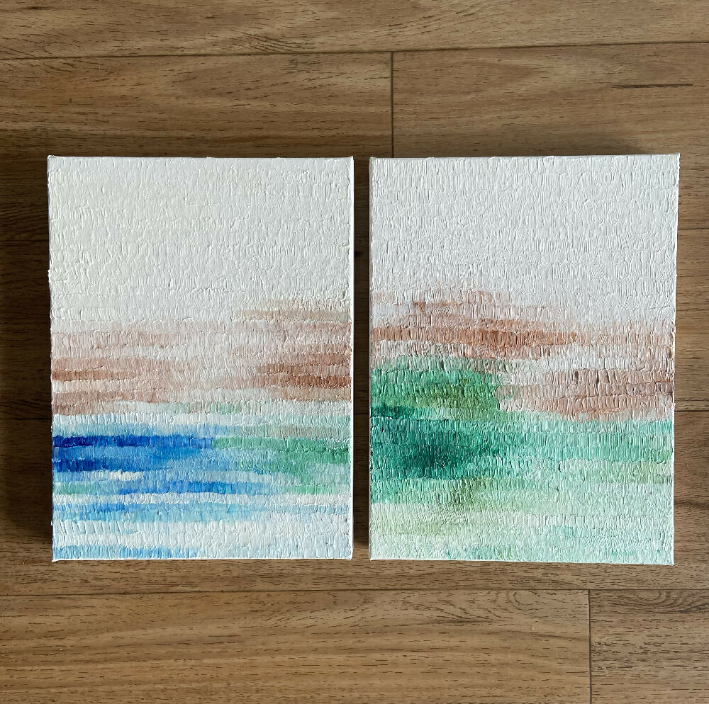 'The Views' Acrylic Painting Pair