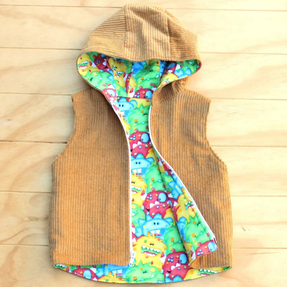 Vest with Hood - Pockets - Fully Lined - Sizes 3 and 4