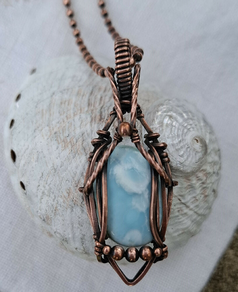 Larimar in Copper with chain