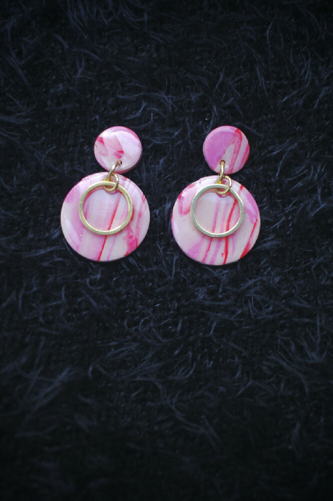 Gold and Pink small dangles