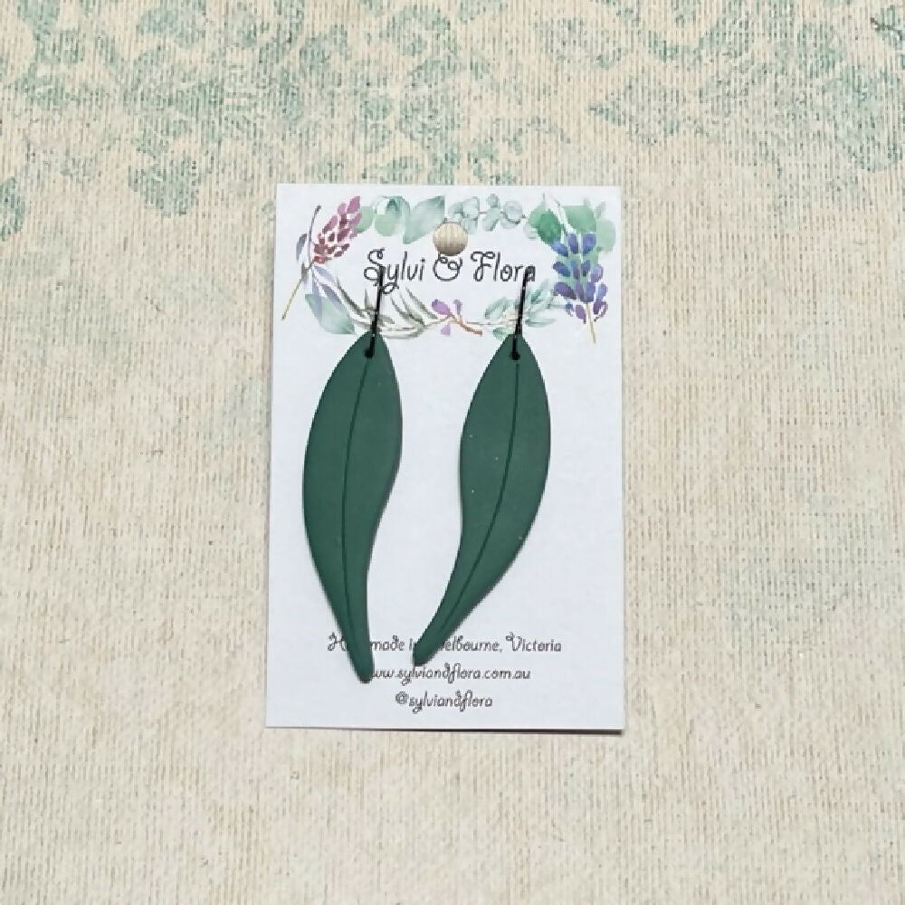 Handmade Eucalyptus Leaf Earrings, various