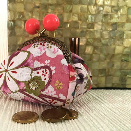 Little Dumpling Purse - Japanese pink floral