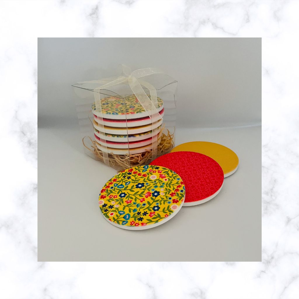 Wildflower Ceramic Coasters (price is per coaster)  | Ready to ship | FREE Postage