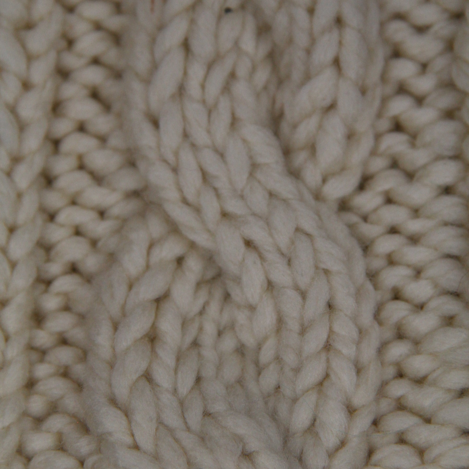 Hand Knitted Wool Mix Headband - Winter White Cable