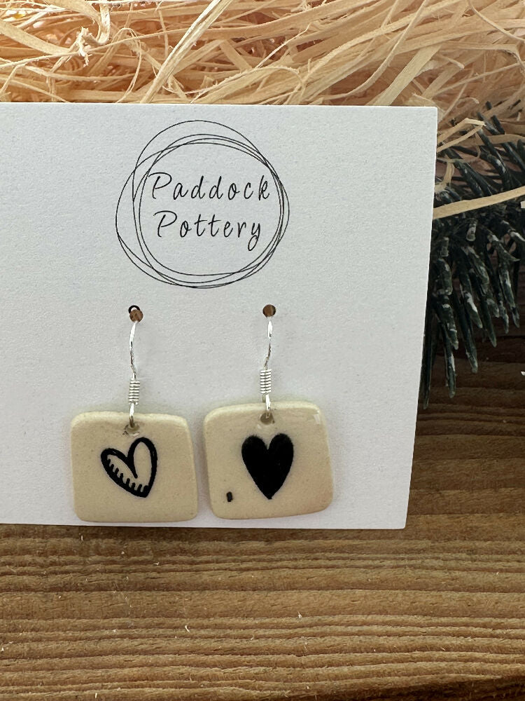 Paddock Pottery Ceramic Handmade Earrings with Silver Hooks