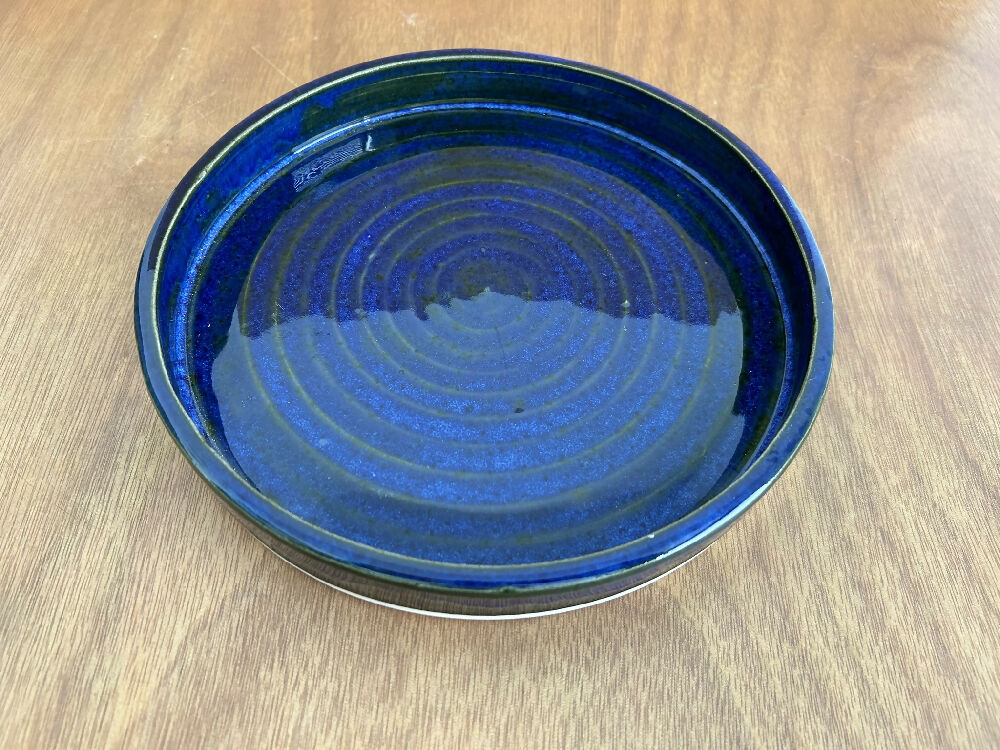 Blue ceramic serving dish