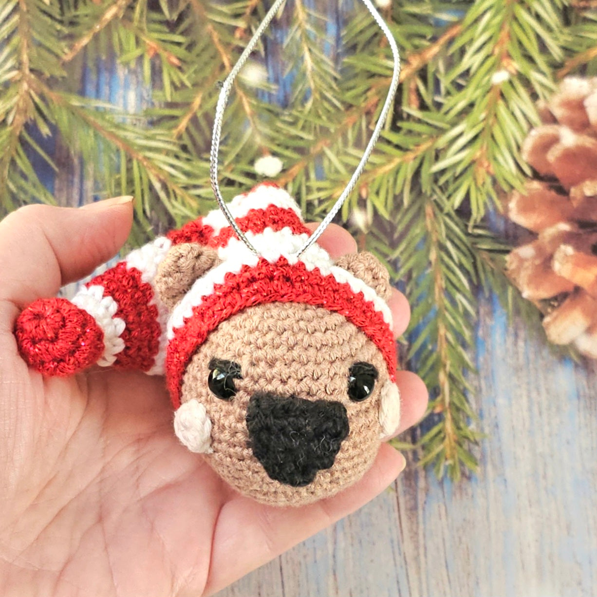 Crocheted Heirloom Aussie Native Animal Christmas Decoration - WOMBAT