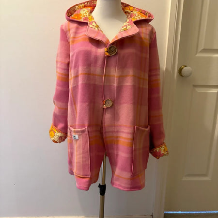 Vintage Recycled Wool Blanket Jacket - Size 10