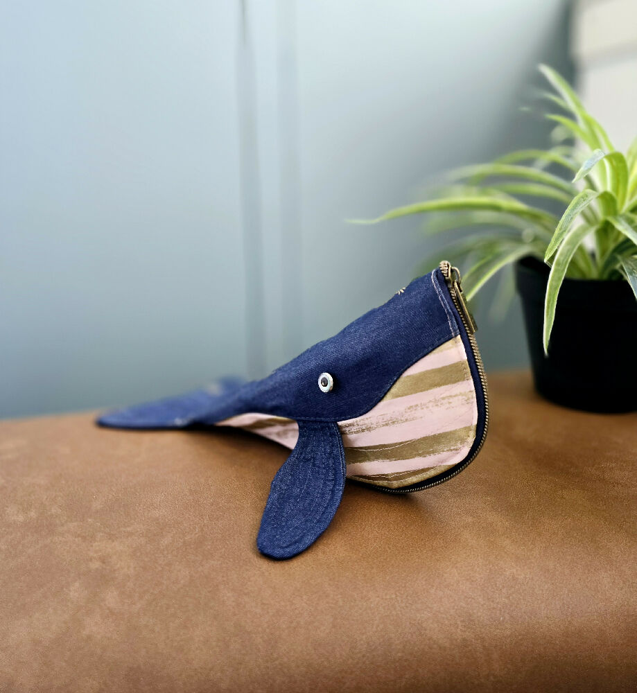 Pencil case, whale with pineapples