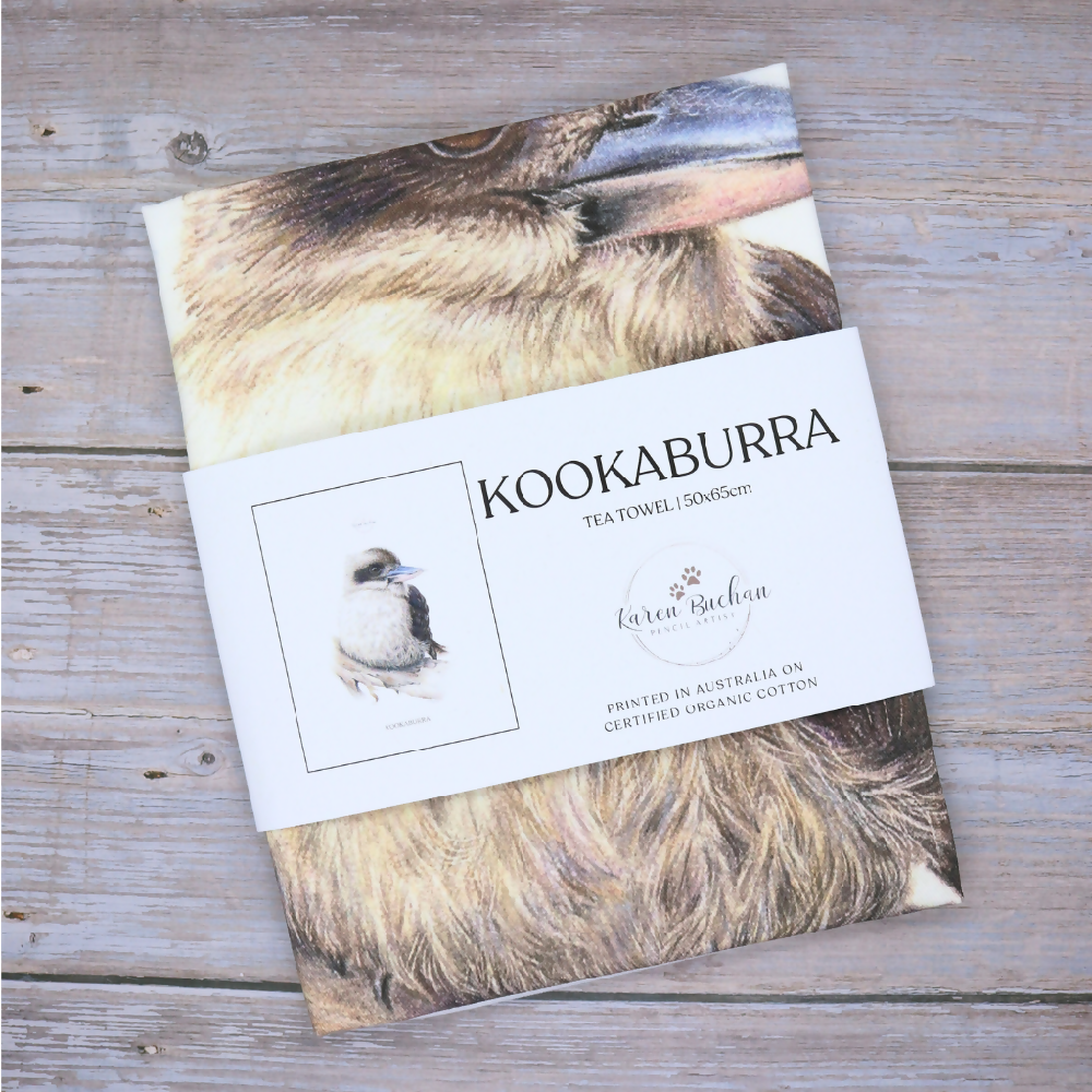 Australian-artist-tea-towel-kookaburra-front-label