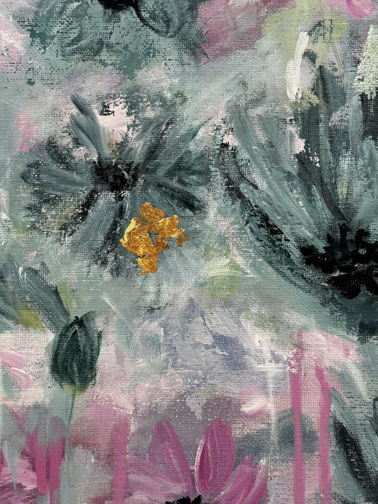 Original acrylic painting 'Bought Myself Flowers'