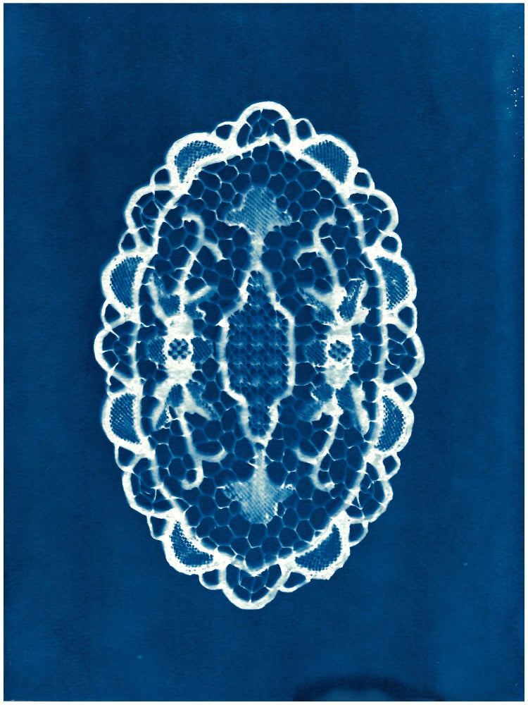 LACEY – cameo cyanotype print