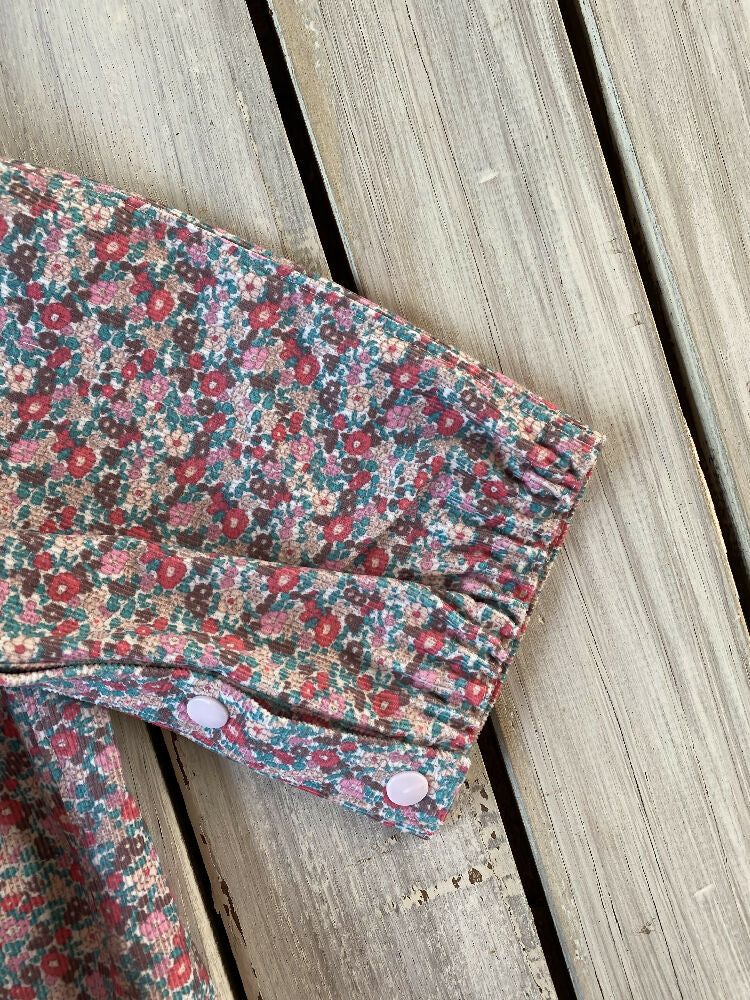 Corduroy Childs overalls mauve/pink floral