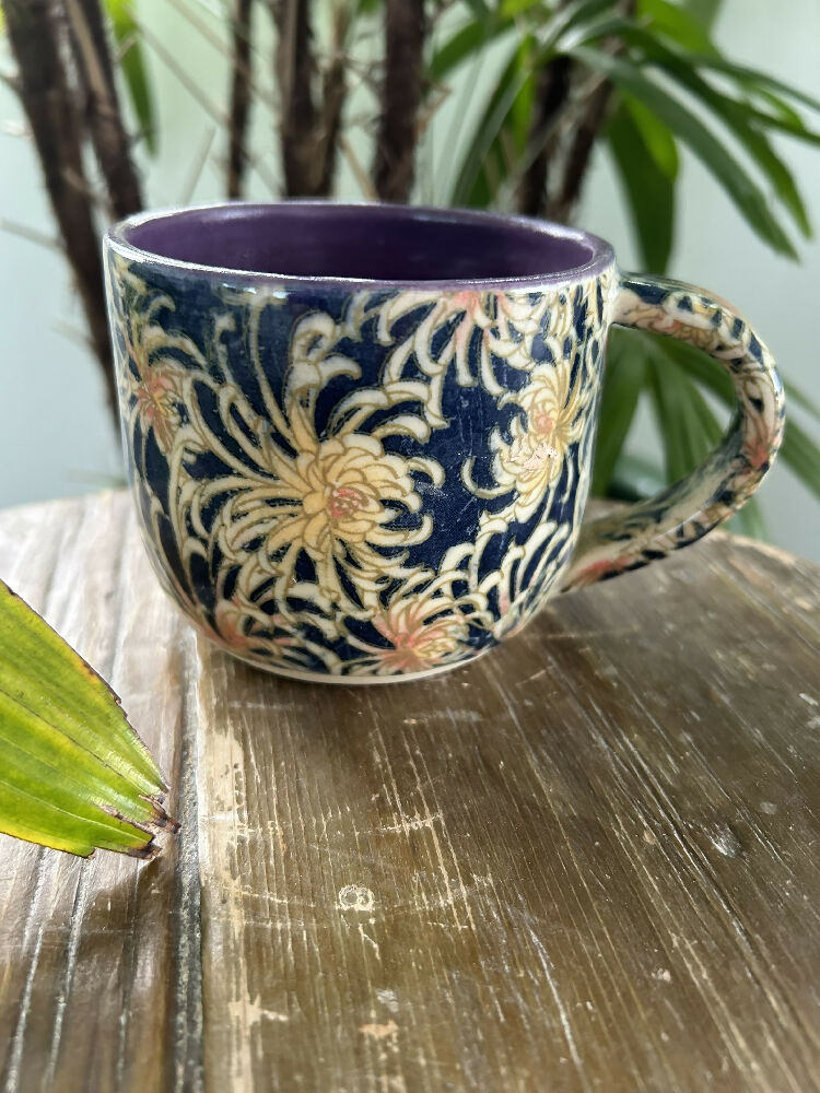 Handmade pottery mug - japanese inspired design