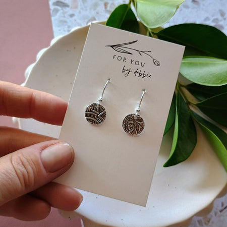 Fine silver earrings- bohemian swirl