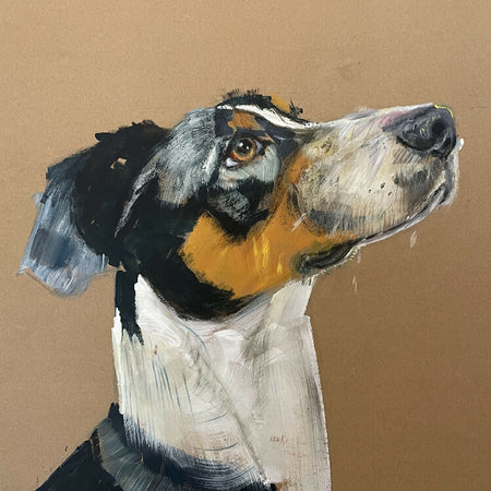 Pet portrait in acrylic paint A3 from $325