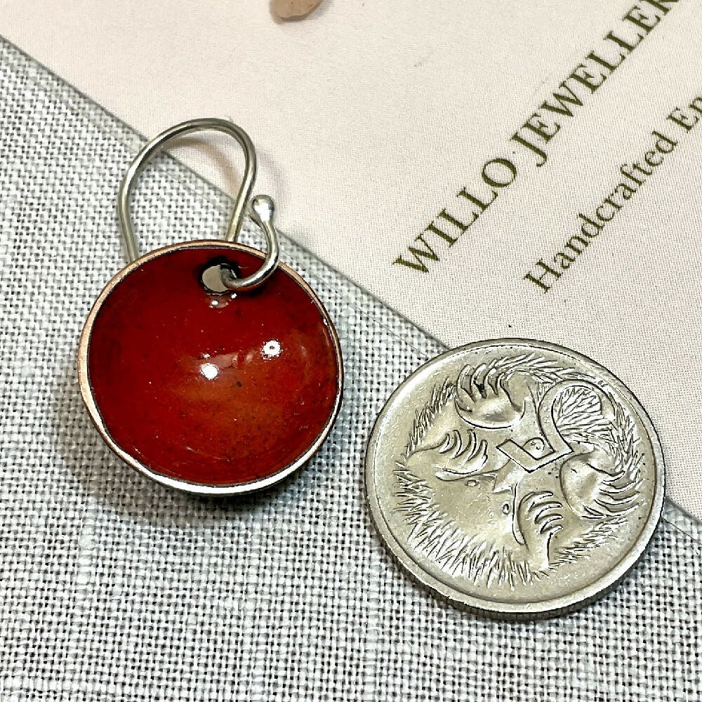Everyday Earrings. Red and orange tones