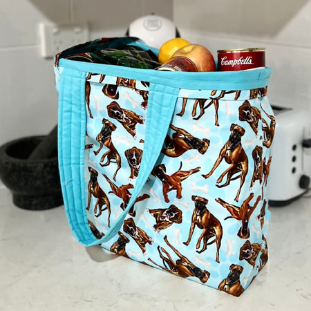 Grocery Tote ... Lined with storage pouch… Boxer