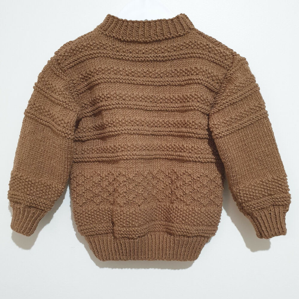 Earthy Colours - Hand-Knitted Textured Jumpers (Sizes between 1-4 years)